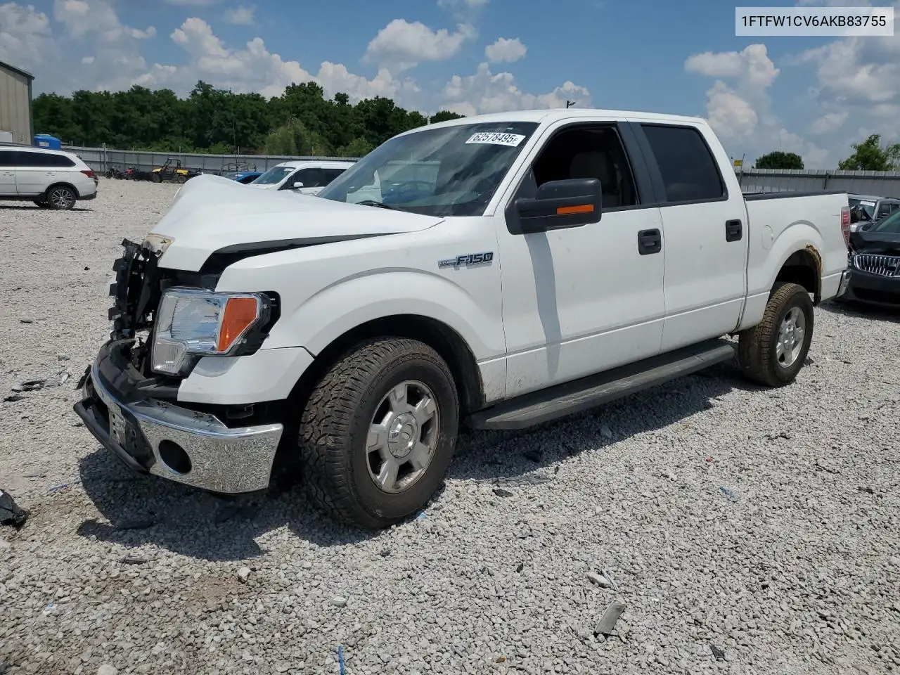 2010 Ford F150 Supercrew VIN: 1FTFW1CV6AKB83755 Lot: 62578495