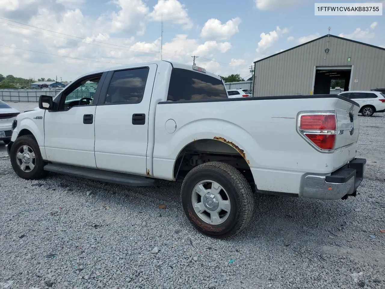 2010 Ford F150 Supercrew VIN: 1FTFW1CV6AKB83755 Lot: 62578495