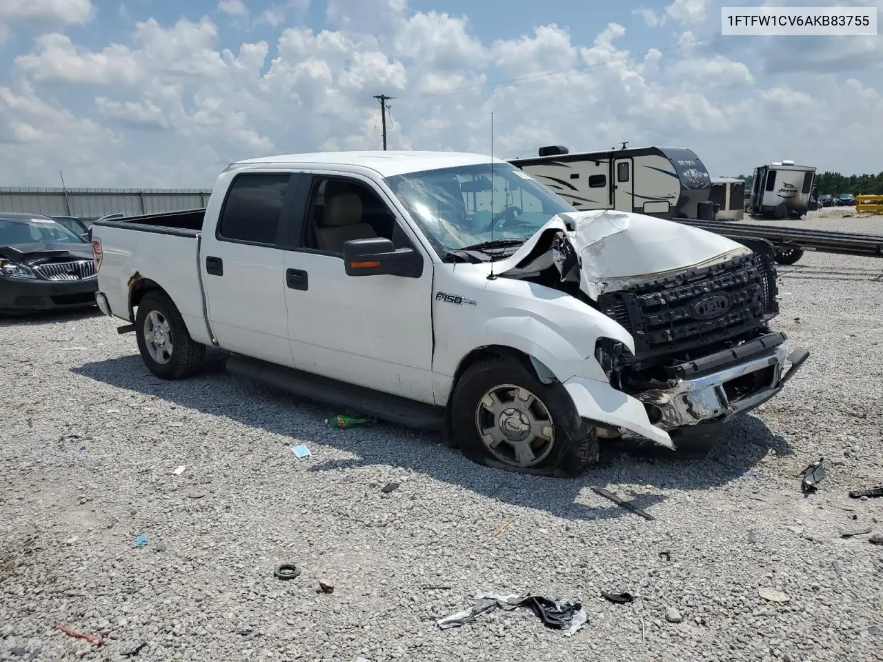 2010 Ford F150 Supercrew VIN: 1FTFW1CV6AKB83755 Lot: 62578495
