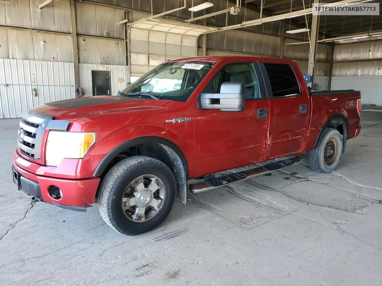 2010 Ford F150 Supercrew VIN: 1FTFW1EV7AKB57713 Lot: 62751095