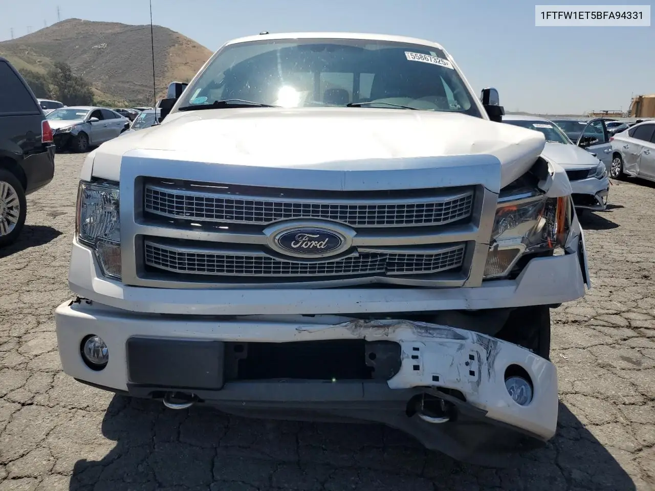 2011 Ford F150 Supercrew VIN: 1FTFW1ET5BFA94331 Lot: 55867325