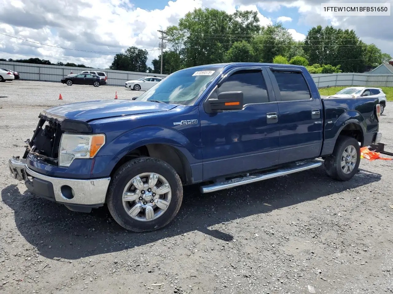 2011 Ford F150 Supercrew VIN: 1FTEW1CM1BFB51650 Lot: 57059375