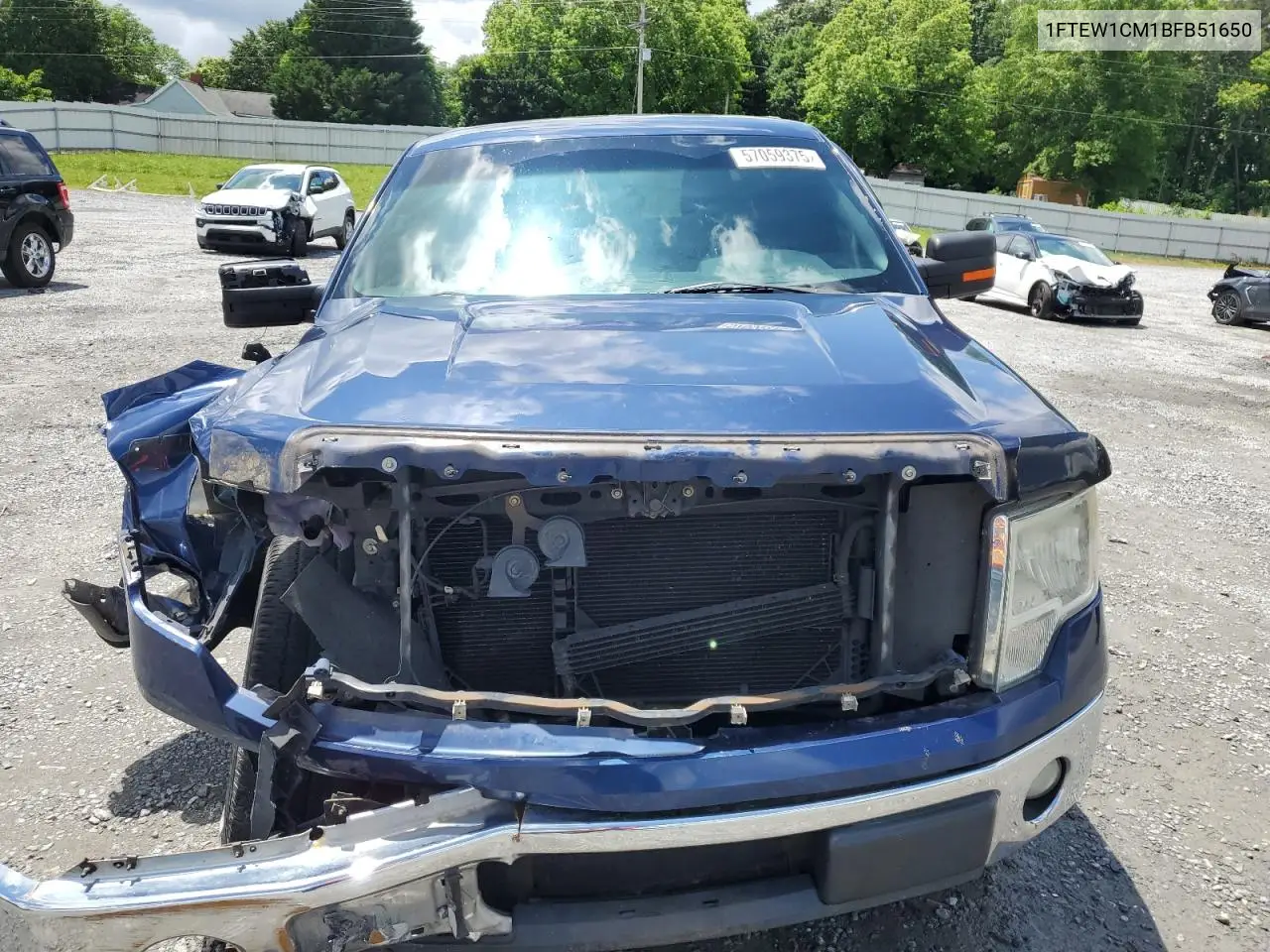 2011 Ford F150 Supercrew VIN: 1FTEW1CM1BFB51650 Lot: 57059375