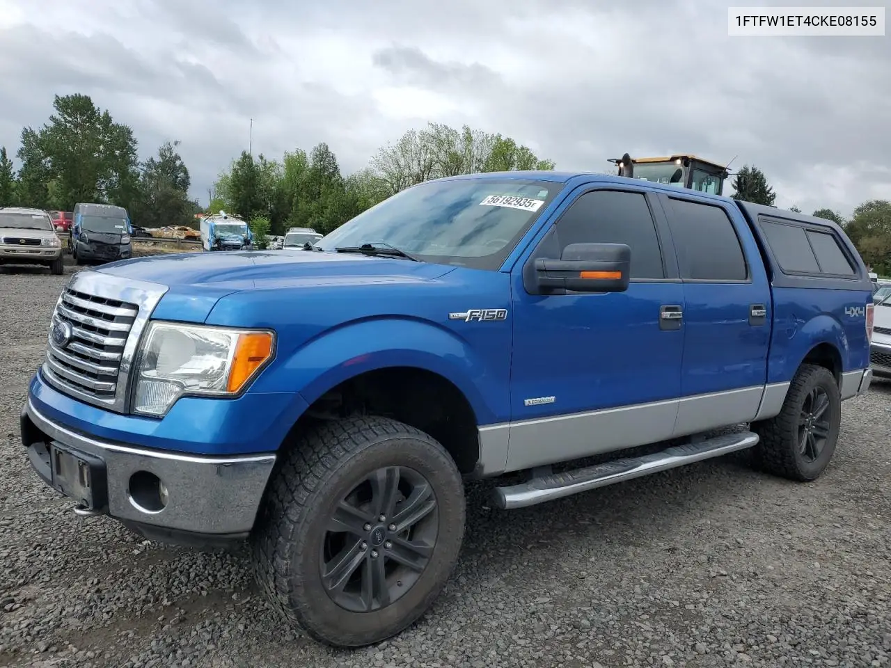 2012 Ford F150 Supercrew VIN: 1FTFW1ET4CKE08155 Lot: 56192935