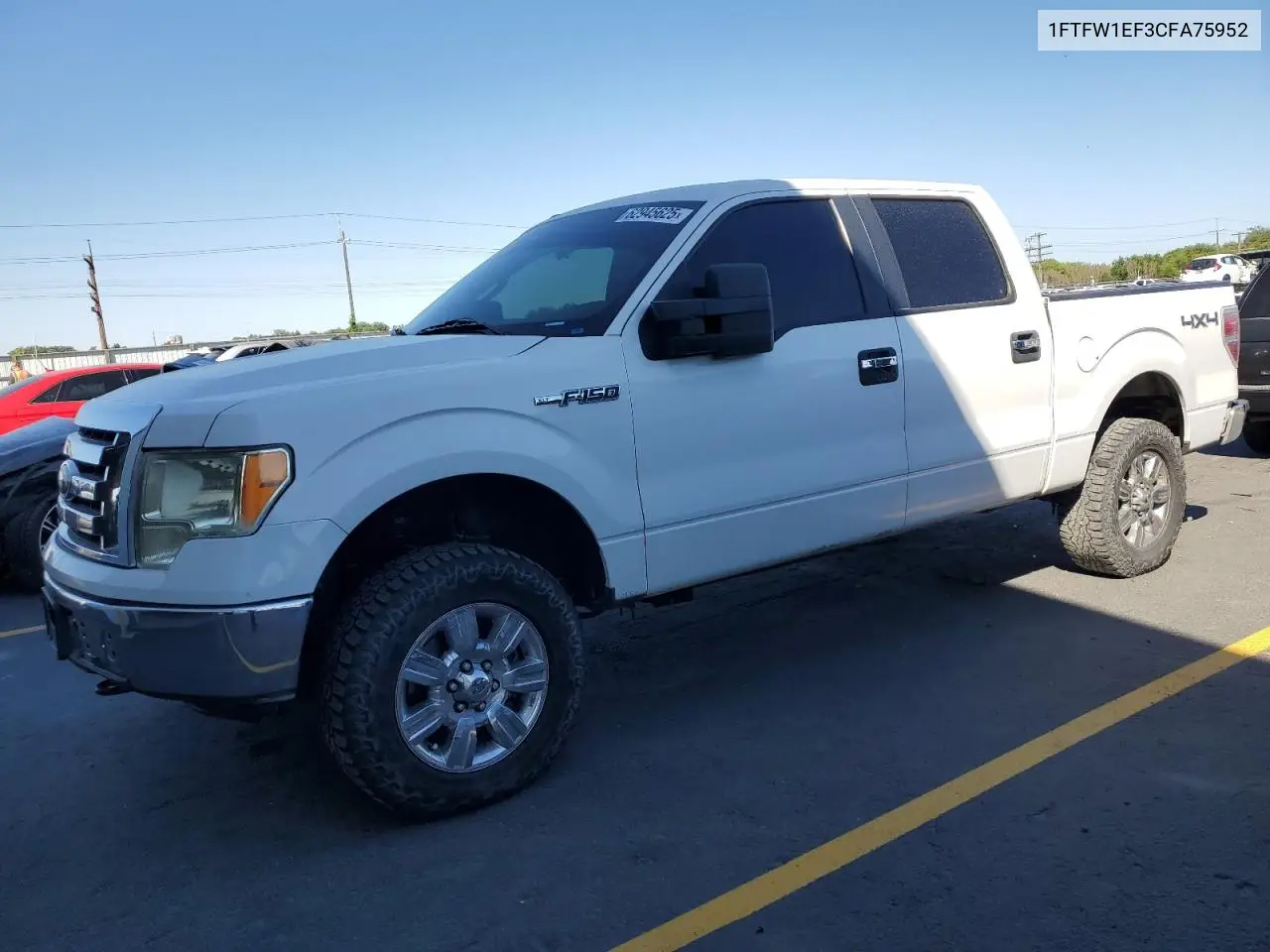 2012 Ford F150 Supercrew VIN: 1FTFW1EF3CFA75952 Lot: 62945625