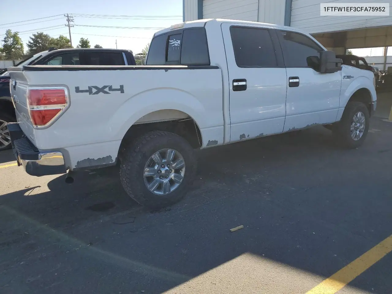 2012 Ford F150 Supercrew VIN: 1FTFW1EF3CFA75952 Lot: 62945625