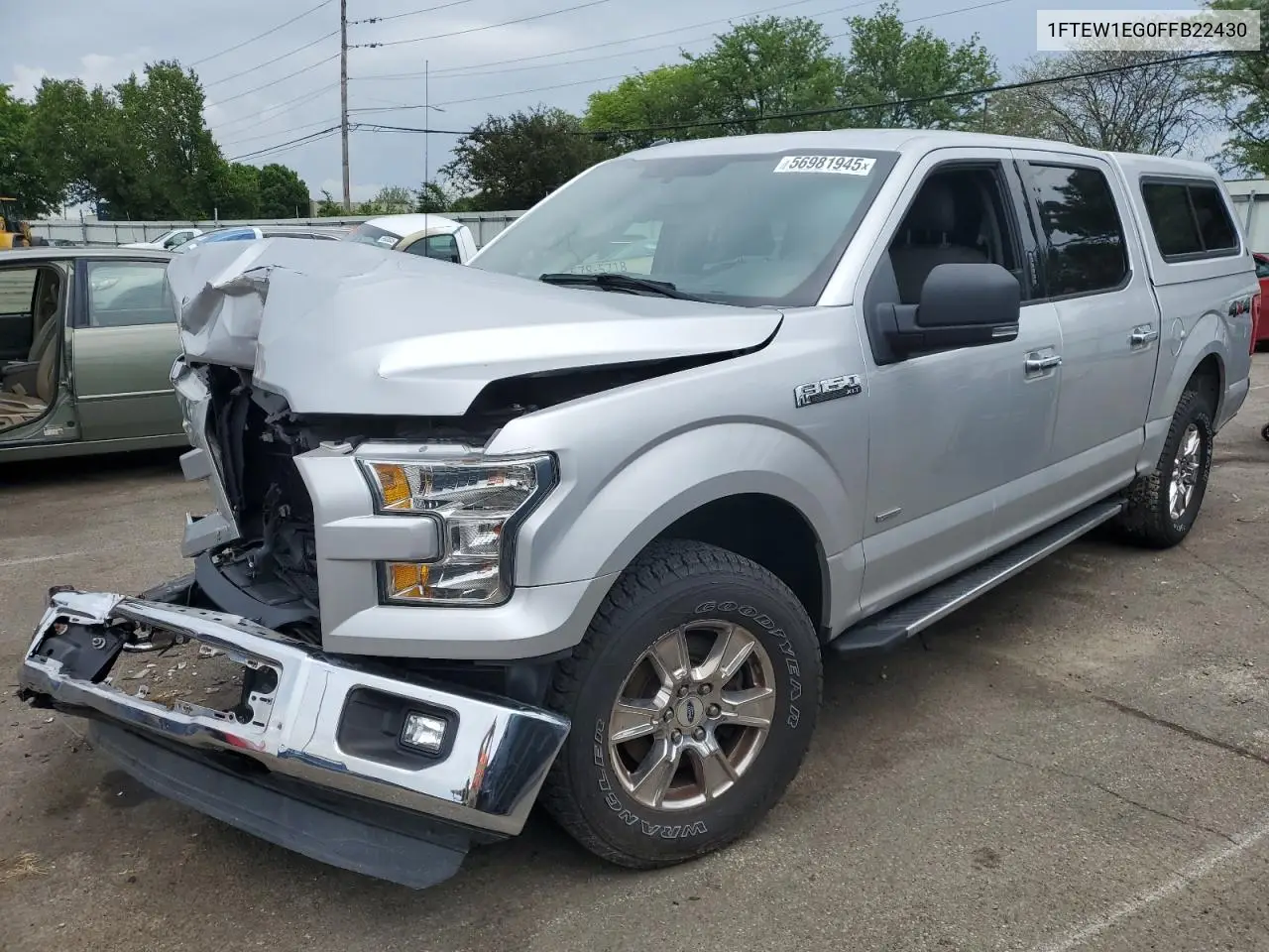 2015 Ford F150 Supercrew VIN: 1FTEW1EG0FFB22430 Lot: 56981945