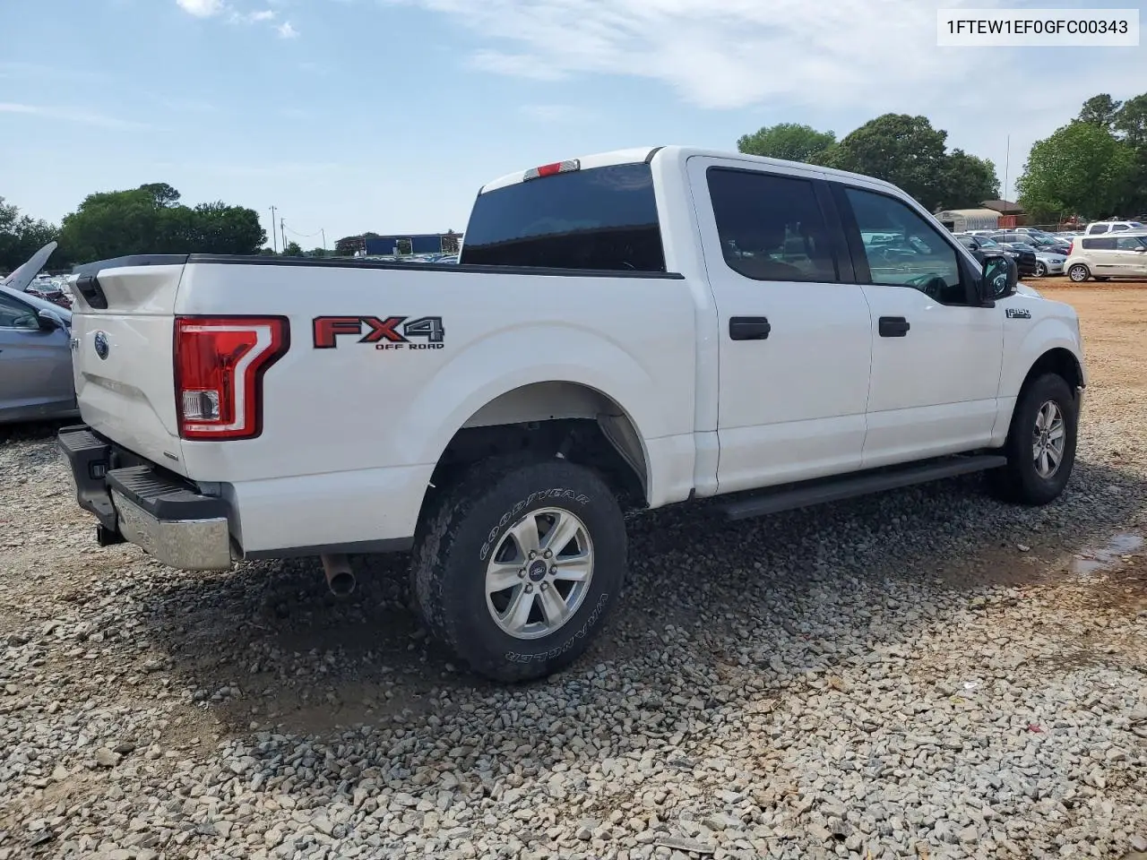 2016 Ford F150 Supercrew VIN: 1FTEW1EF0GFC00343 Lot: 56992855