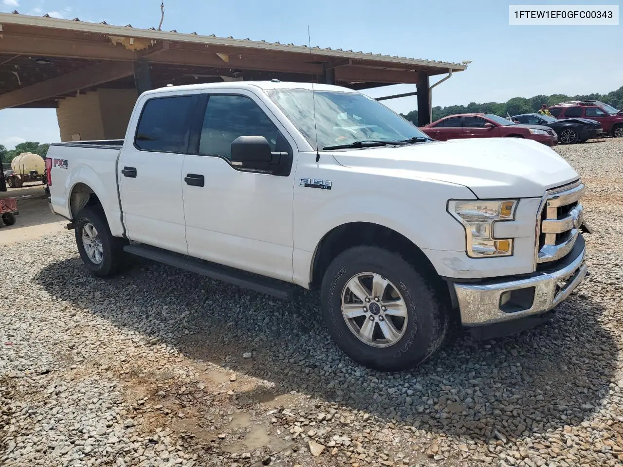 2016 Ford F150 Supercrew VIN: 1FTEW1EF0GFC00343 Lot: 56992855