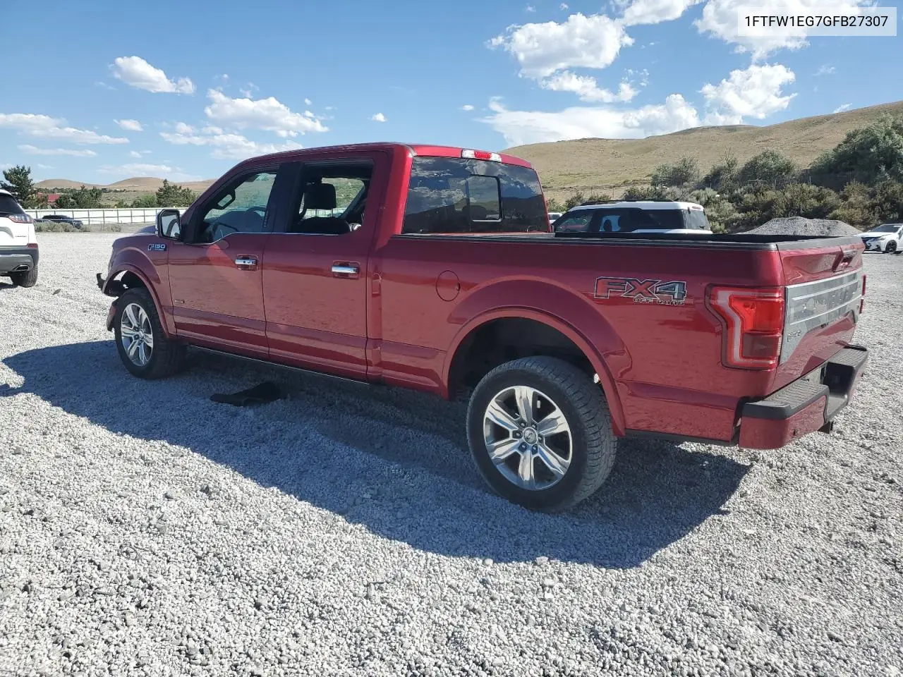 2016 Ford F150 Supercrew VIN: 1FTFW1EG7GFB27307 Lot: 62519205