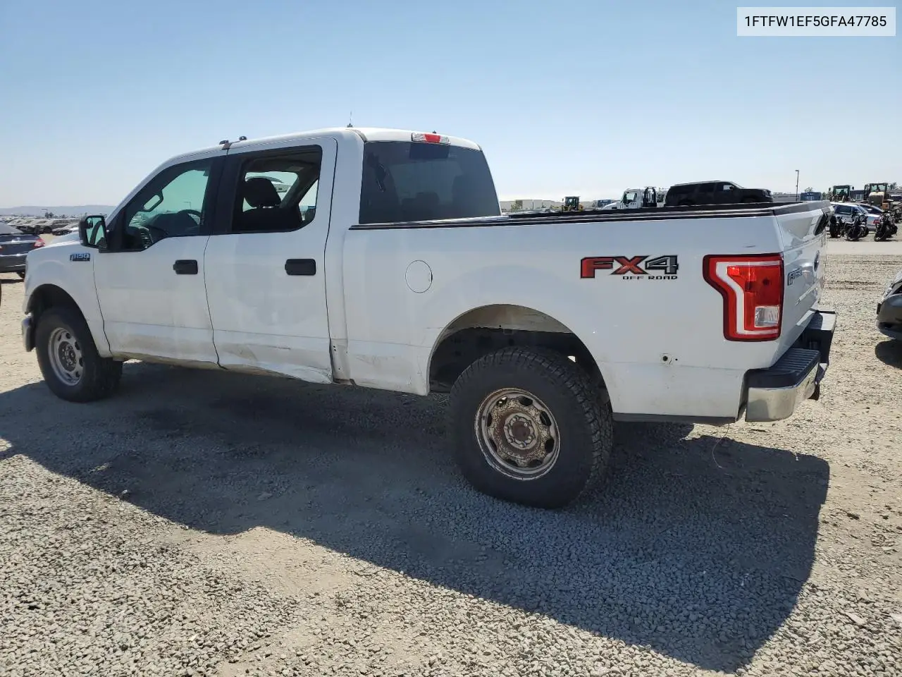 2016 Ford F150 Supercrew VIN: 1FTFW1EF5GFA47785 Lot: 63385565