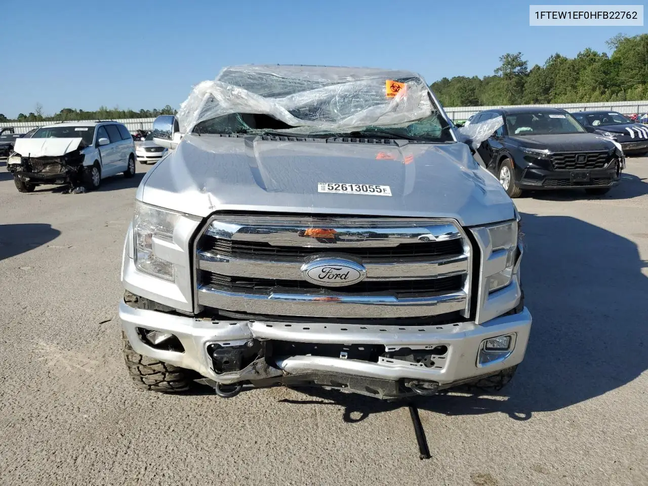 2017 Ford F150 Supercrew VIN: 1FTEW1EF0HFB22762 Lot: 52613055