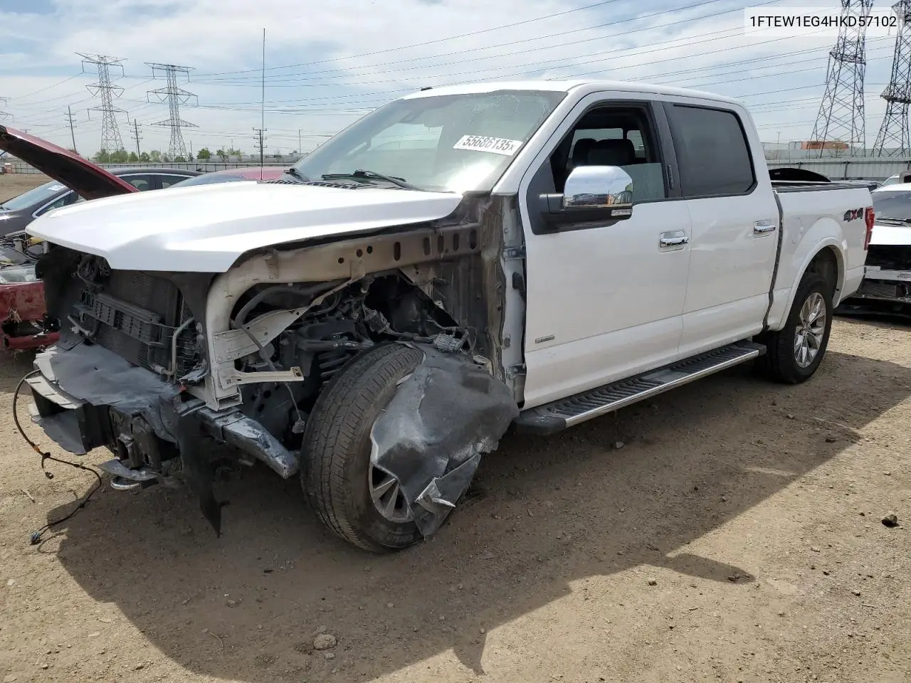 2017 Ford F150 Supercrew VIN: 1FTEW1EG4HKD57102 Lot: 55686135