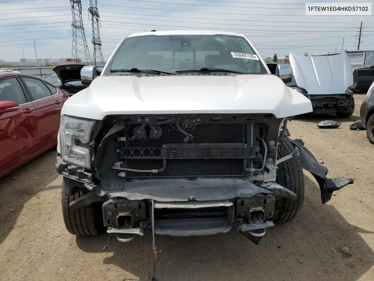 2017 Ford F150 Supercrew VIN: 1FTEW1EG4HKD57102 Lot: 55686135