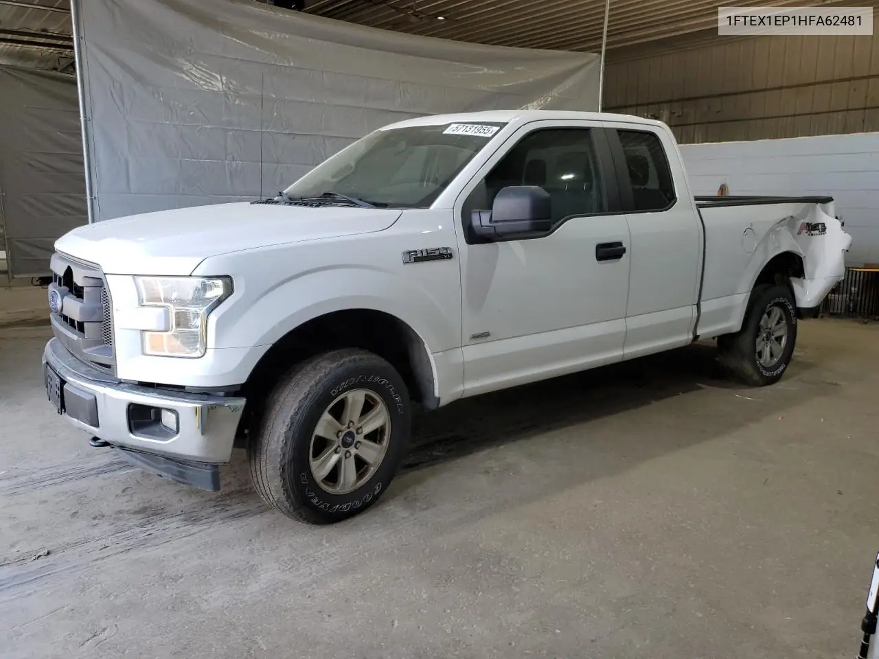 2017 Ford F150 Super Cab VIN: 1FTEX1EP1HFA62481 Lot: 57131955