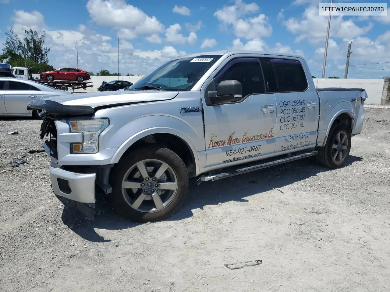 2017 Ford F150 Supercrew VIN: 1FTEW1CP6HFC30783 Lot: 61382935