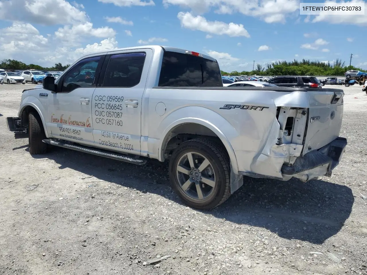 2017 Ford F150 Supercrew VIN: 1FTEW1CP6HFC30783 Lot: 61382935