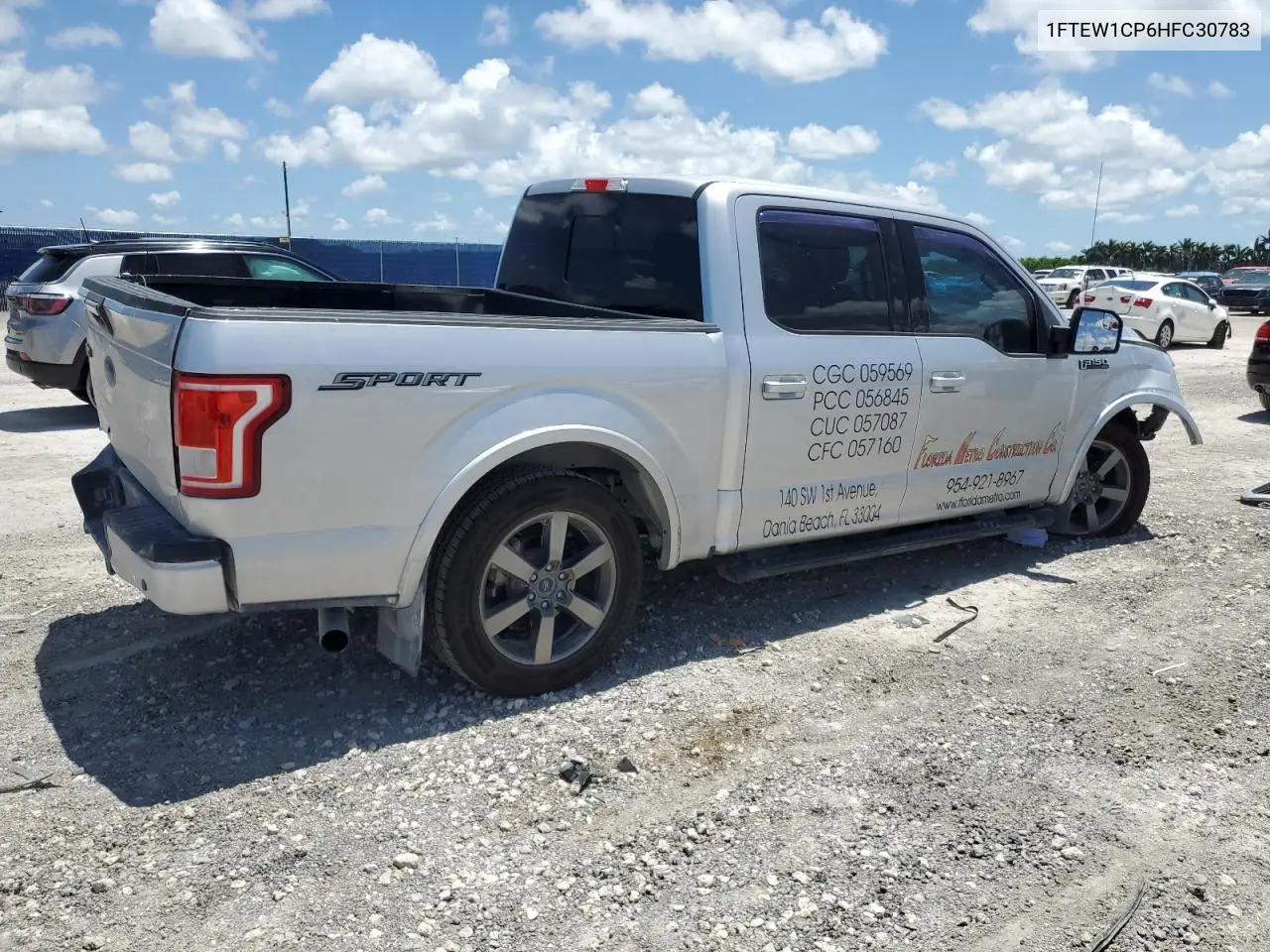 2017 Ford F150 Supercrew VIN: 1FTEW1CP6HFC30783 Lot: 61382935