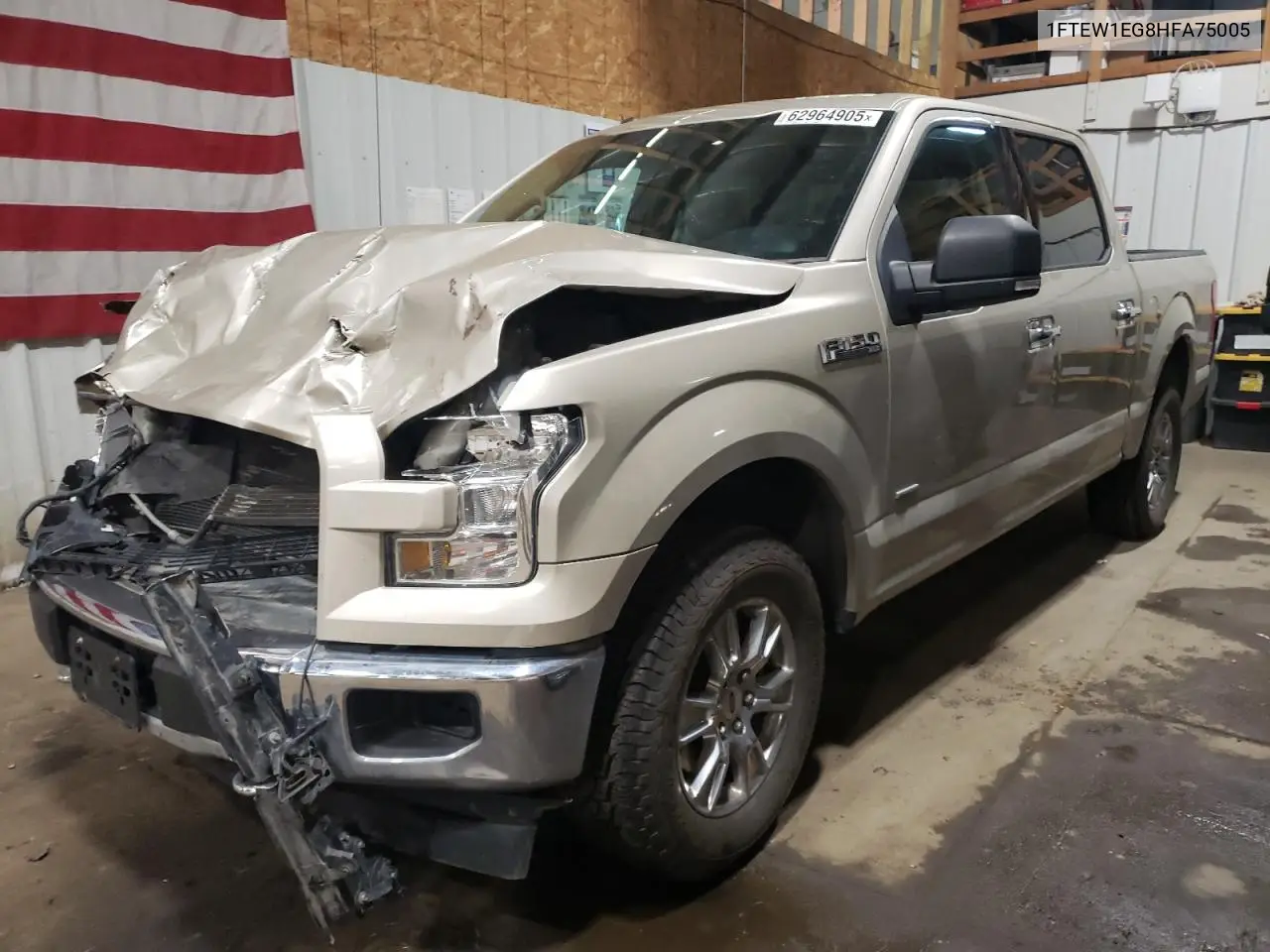 2017 Ford F150 Supercrew VIN: 1FTEW1EG8HFA75005 Lot: 62964905