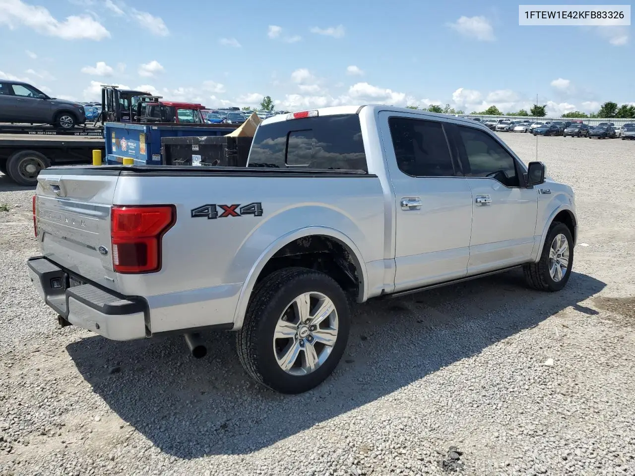 2019 Ford F150 Supercrew VIN: 1FTEW1E42KFB83326 Lot: 56924695