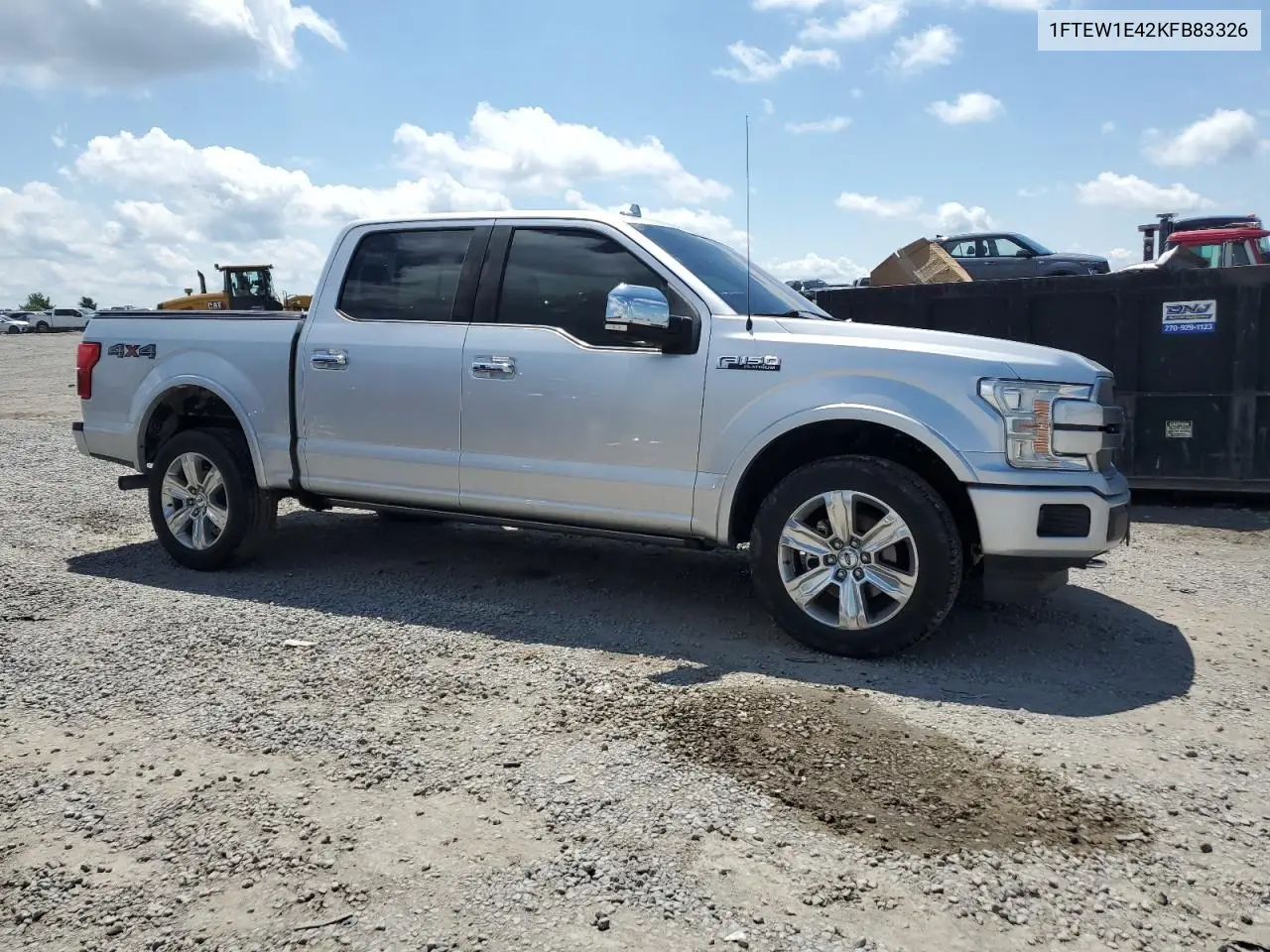 2019 Ford F150 Supercrew VIN: 1FTEW1E42KFB83326 Lot: 56924695