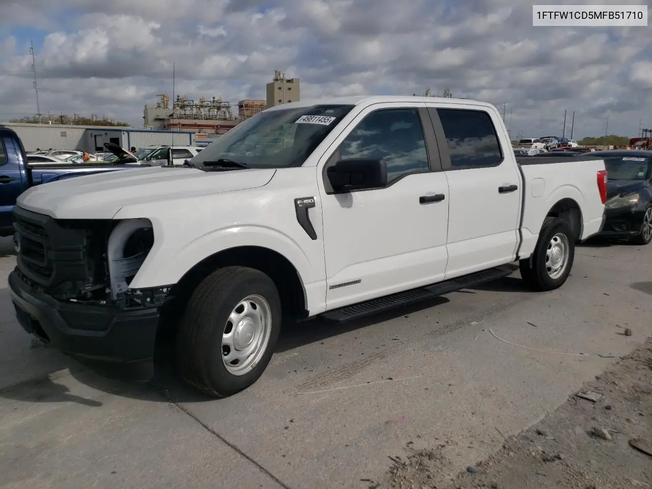 2021 Ford F150 Supercrew VIN: 1FTFW1CD5MFB51710 Lot: 49811455