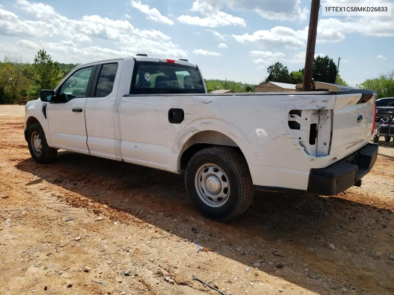 2021 Ford F150 Super Cab VIN: 1FTEX1C58MKD26833 Lot: 51986015