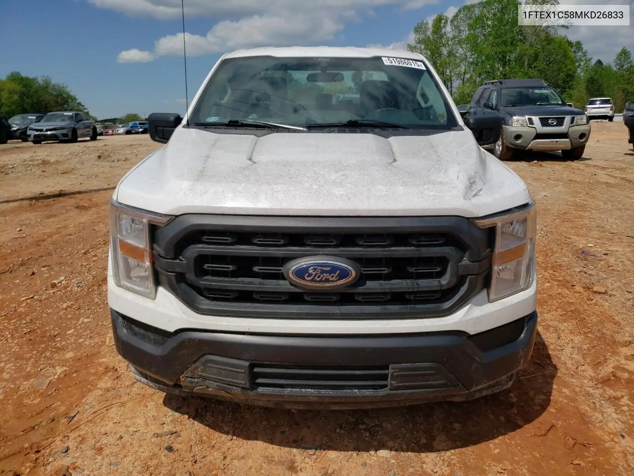 2021 Ford F150 Super Cab VIN: 1FTEX1C58MKD26833 Lot: 51986015