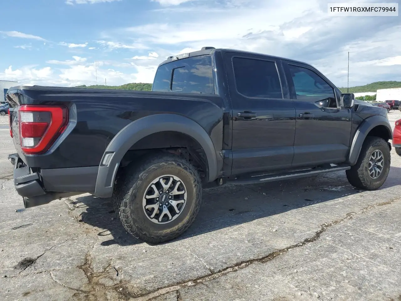 2021 Ford F150 Raptor VIN: 1FTFW1RGXMFC79944 Lot: 62596995