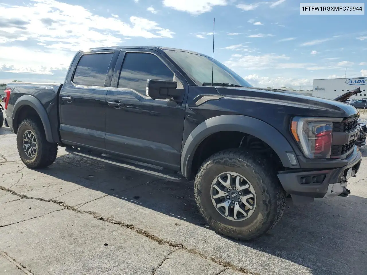 2021 Ford F150 Raptor VIN: 1FTFW1RGXMFC79944 Lot: 62596995
