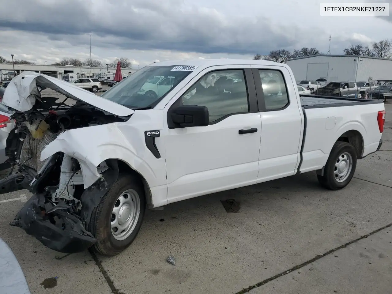 2022 Ford F150 Super Cab VIN: 1FTEX1CB2NKE71227 Lot: 41760385