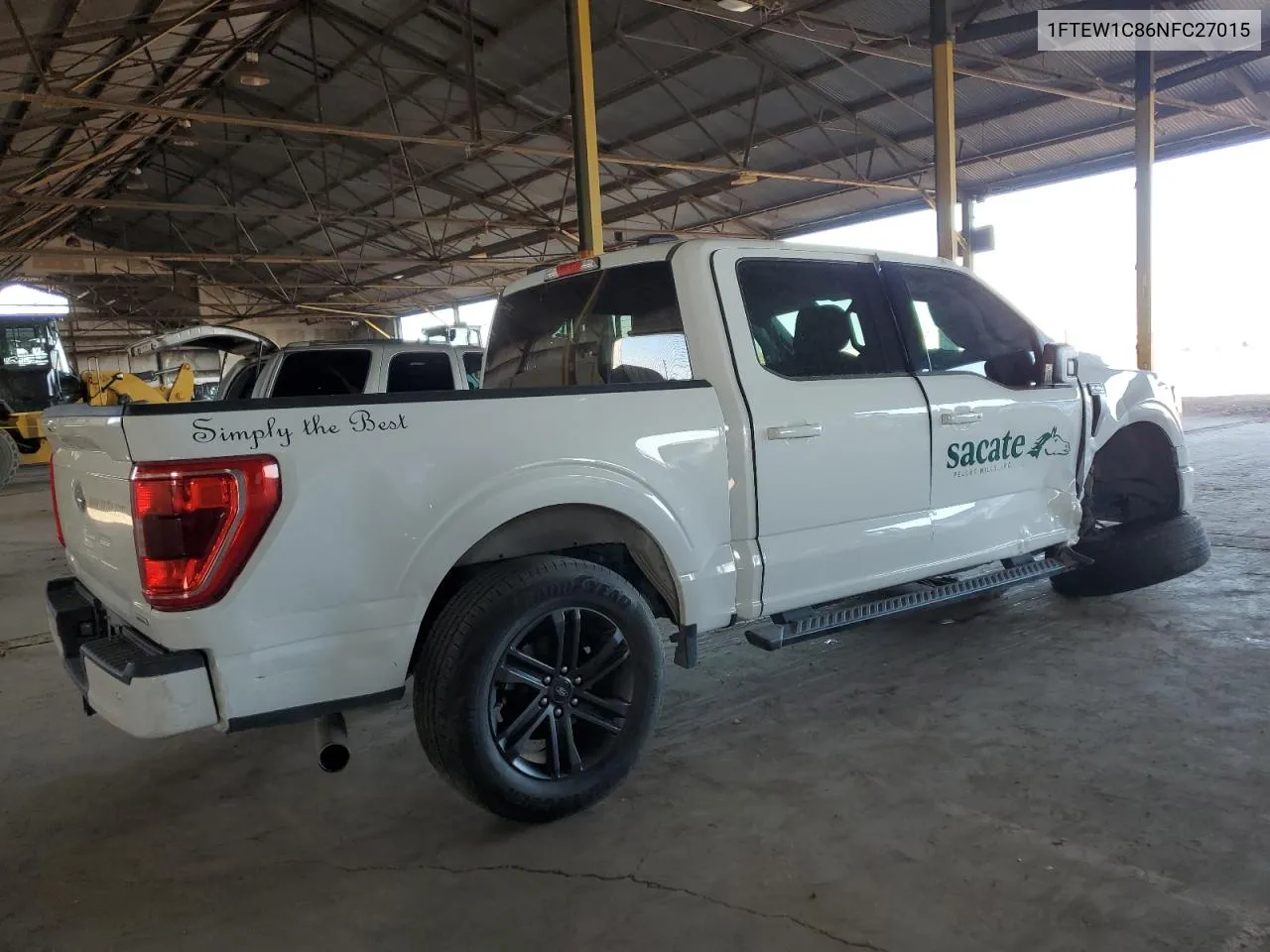 2022 Ford F150 Supercrew VIN: 1FTEW1C86NFC27015 Lot: 42241545