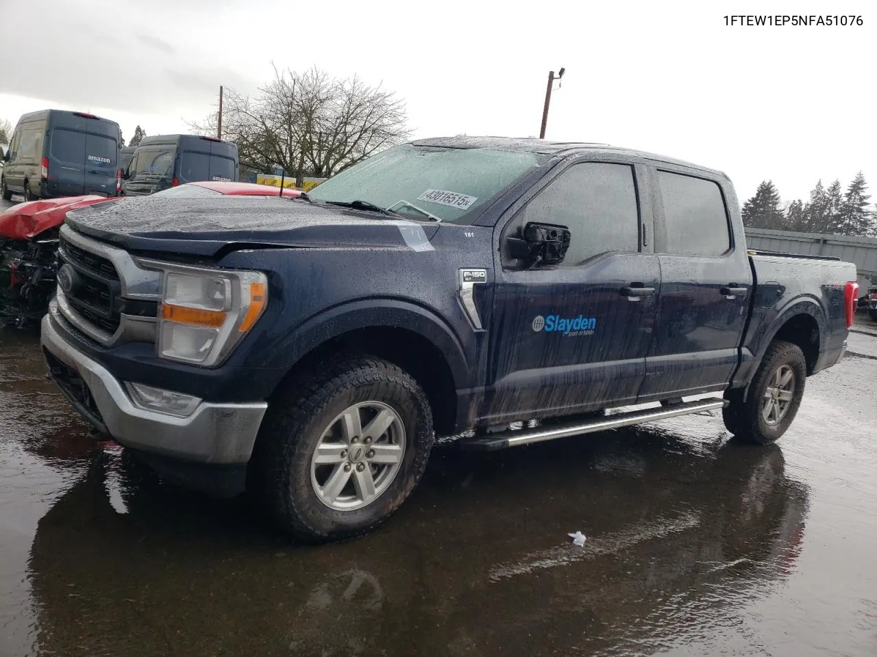 2022 Ford F150 Supercrew VIN: 1FTEW1EP5NFA51076 Lot: 43016515