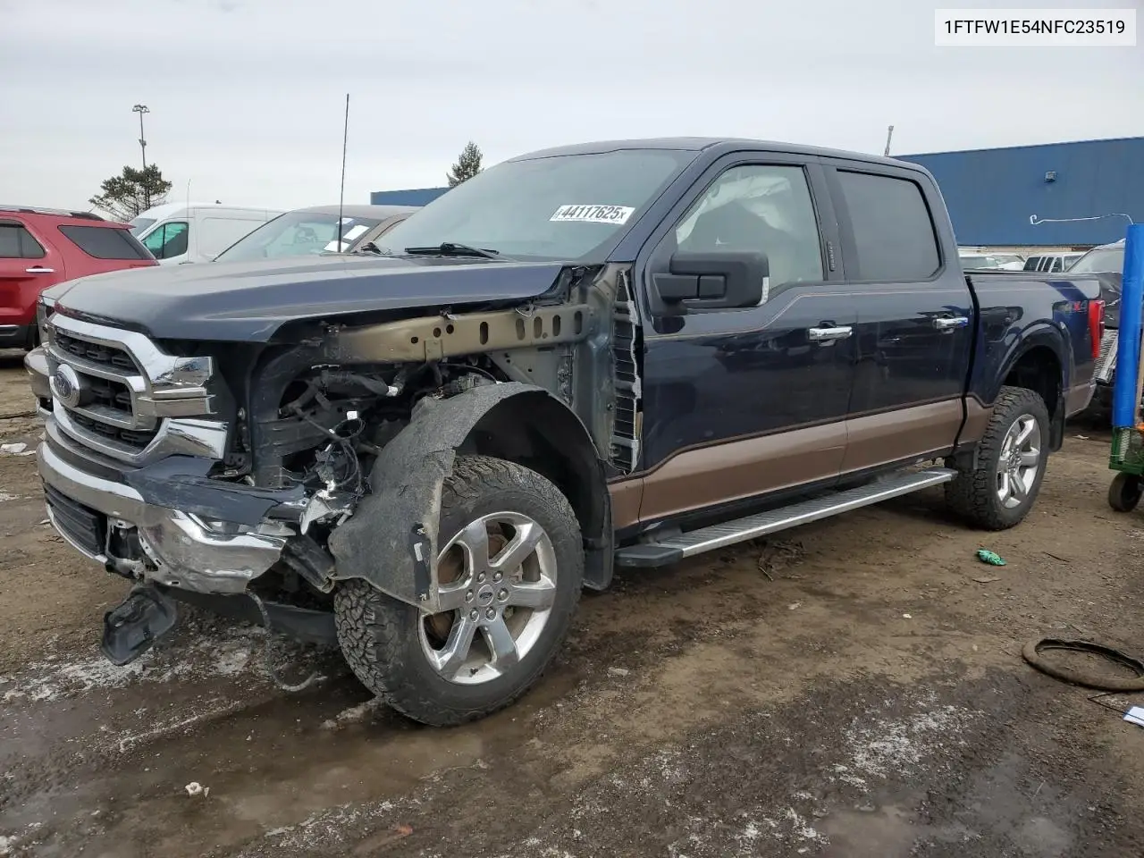 2022 Ford F150 Supercrew VIN: 1FTFW1E54NFC23519 Lot: 44117625