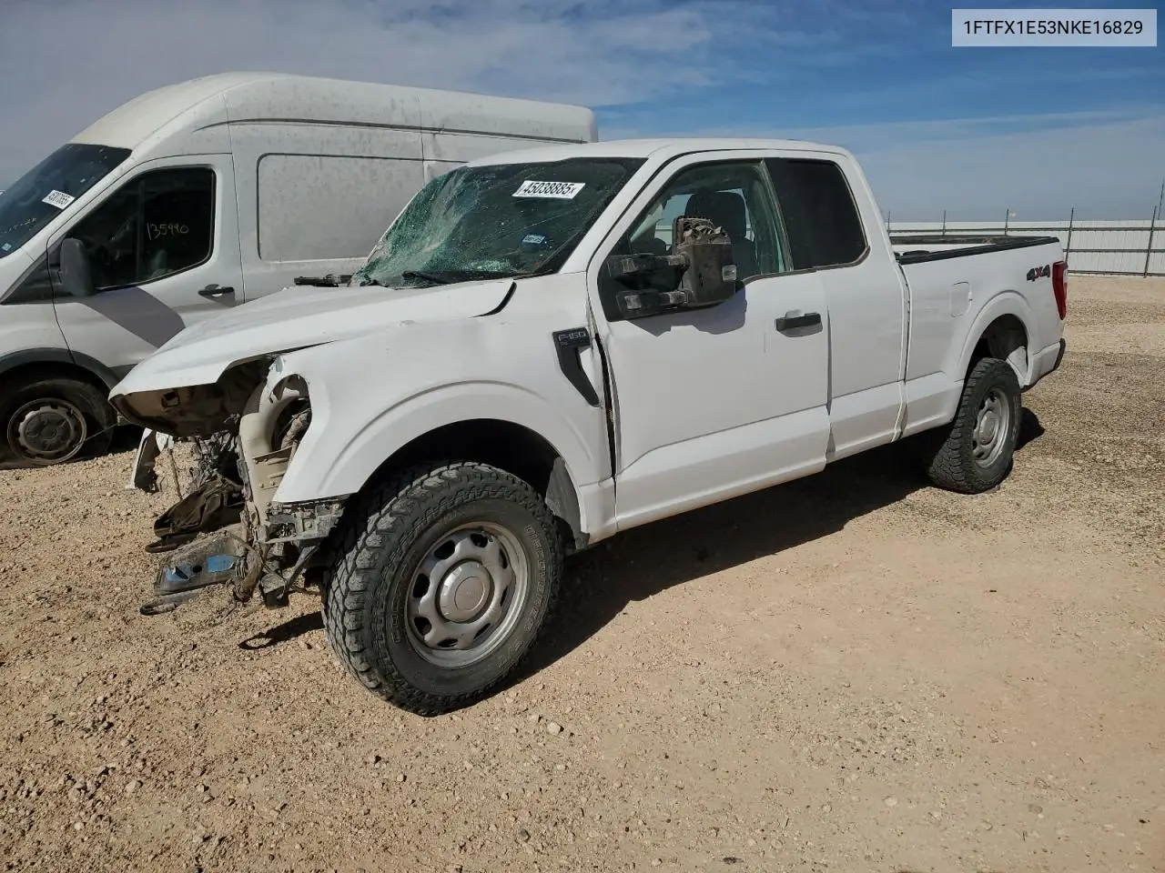 2022 Ford F150 Super Cab VIN: 1FTFX1E53NKE16829 Lot: 45038885