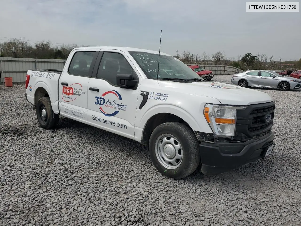 2022 Ford F150 Supercrew VIN: 1FTEW1CB5NKE31758 Lot: 50913955