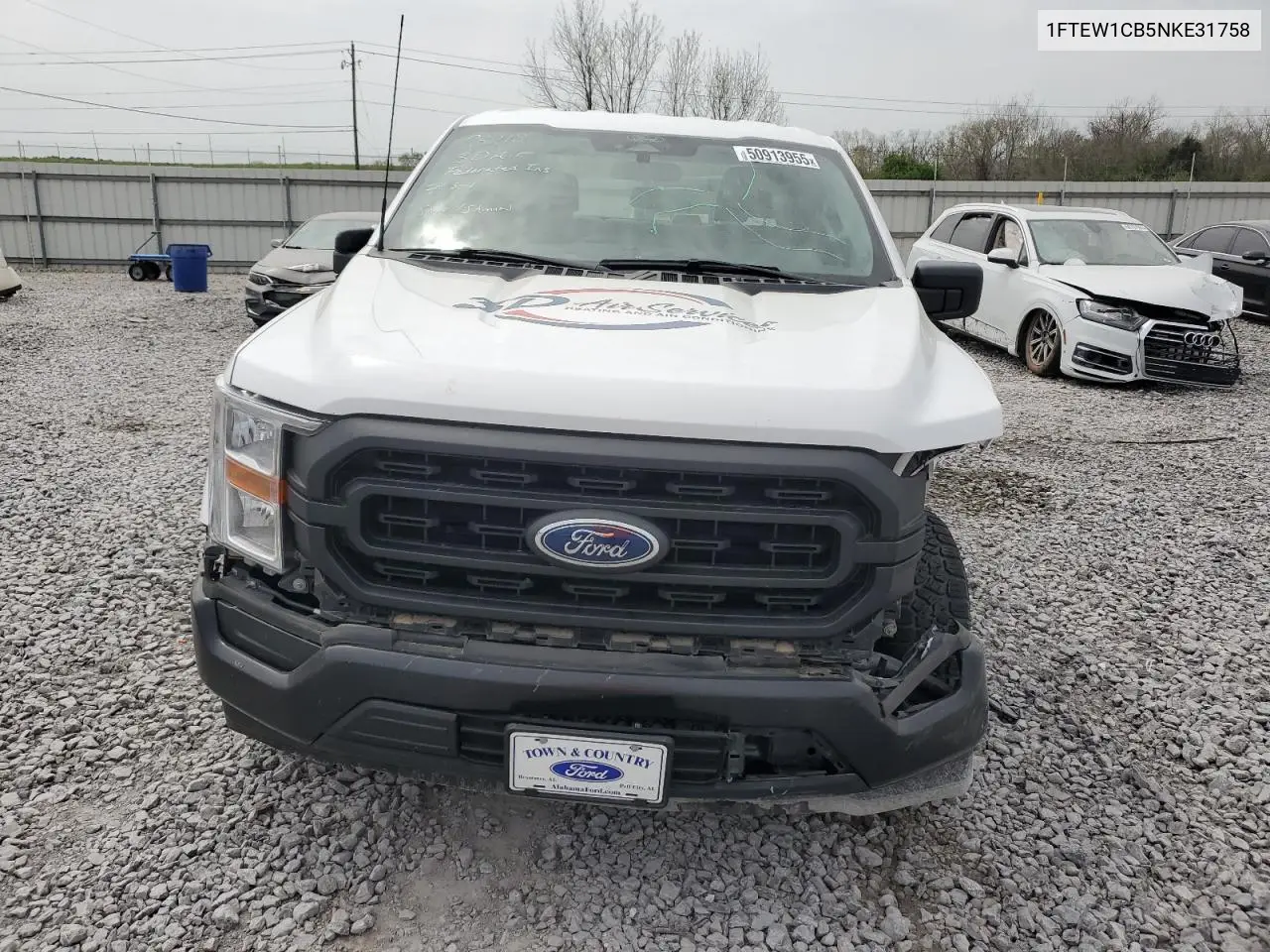2022 Ford F150 Supercrew VIN: 1FTEW1CB5NKE31758 Lot: 50913955