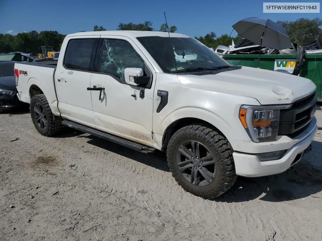 2022 Ford F150 Supercrew VIN: 1FTFW1E89NFC11943 Lot: 51435965