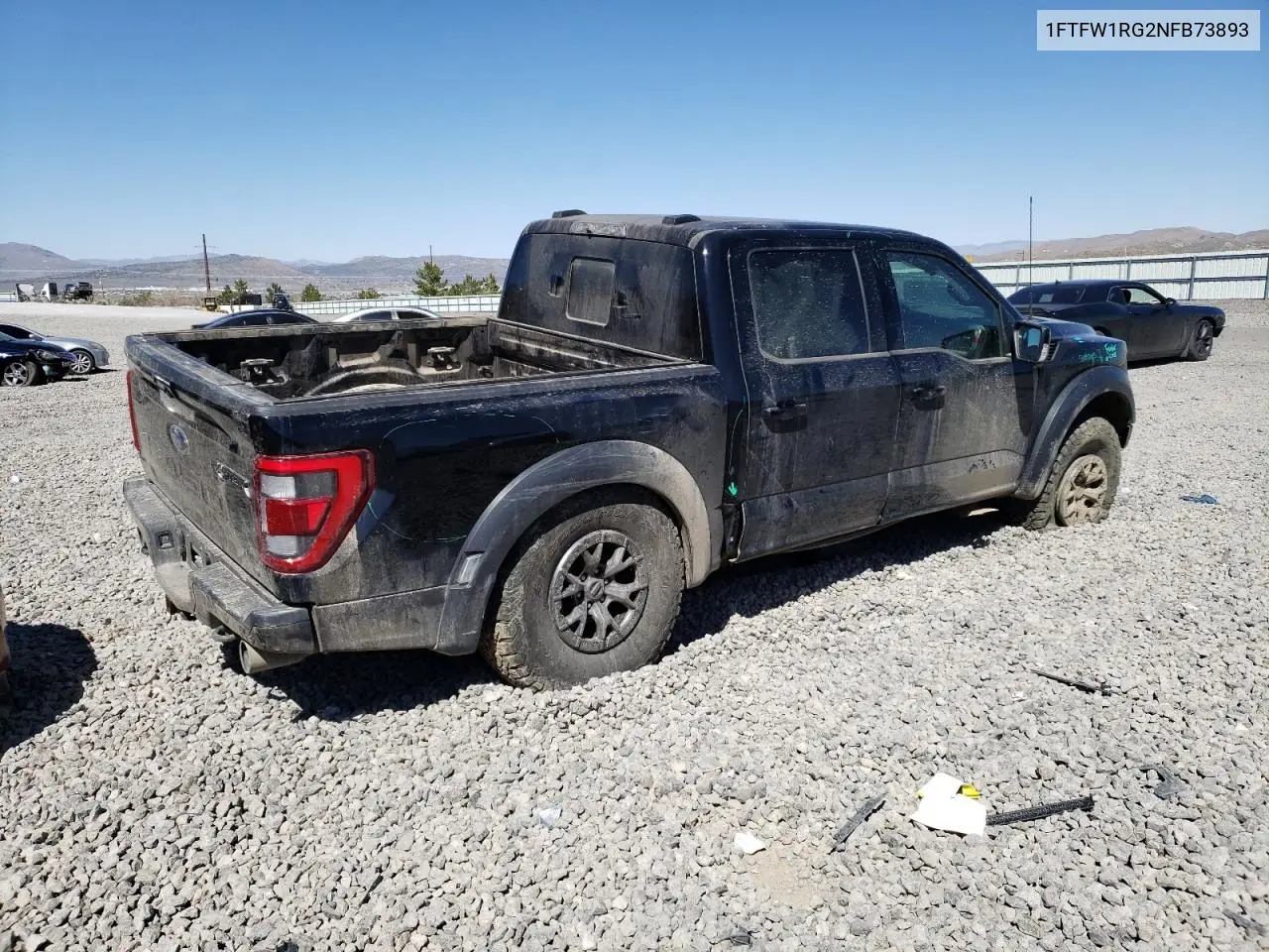 2022 Ford F150 Raptor VIN: 1FTFW1RG2NFB73893 Lot: 52852015
