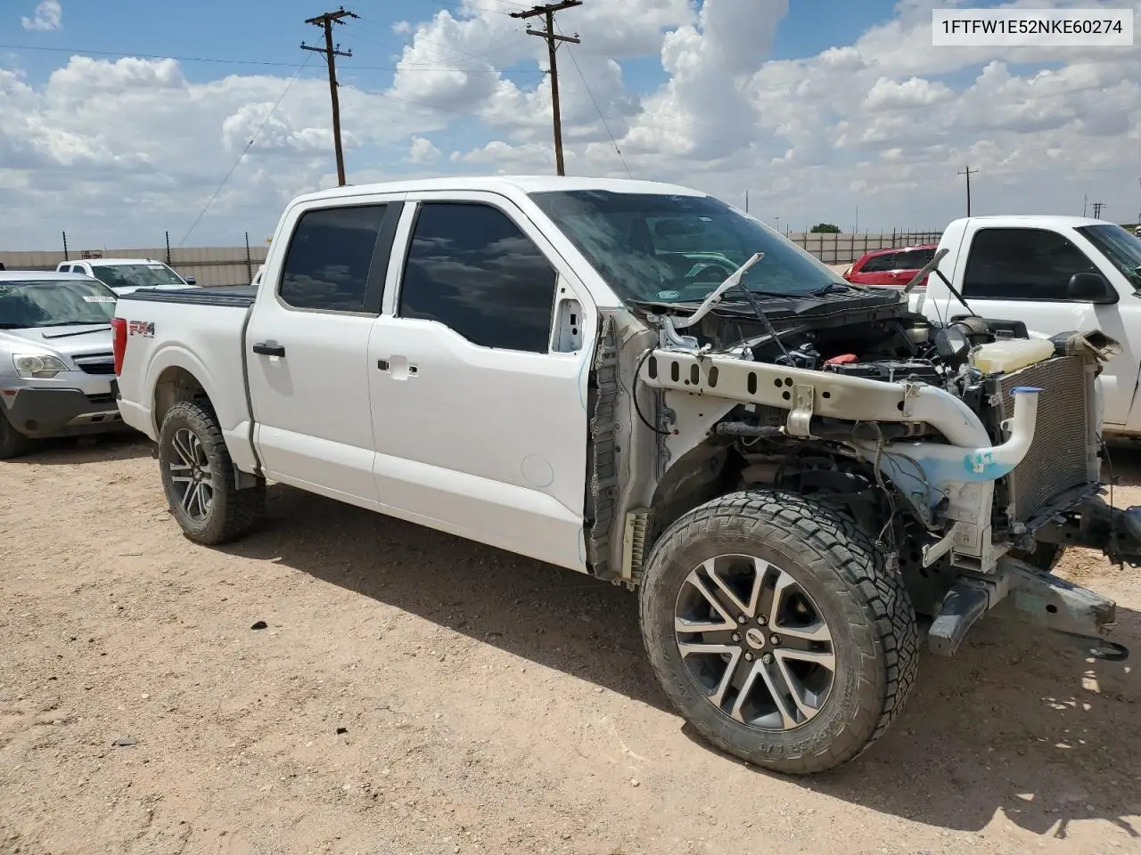 2022 Ford F150 Supercrew VIN: 1FTFW1E52NKE60274 Lot: 53676675