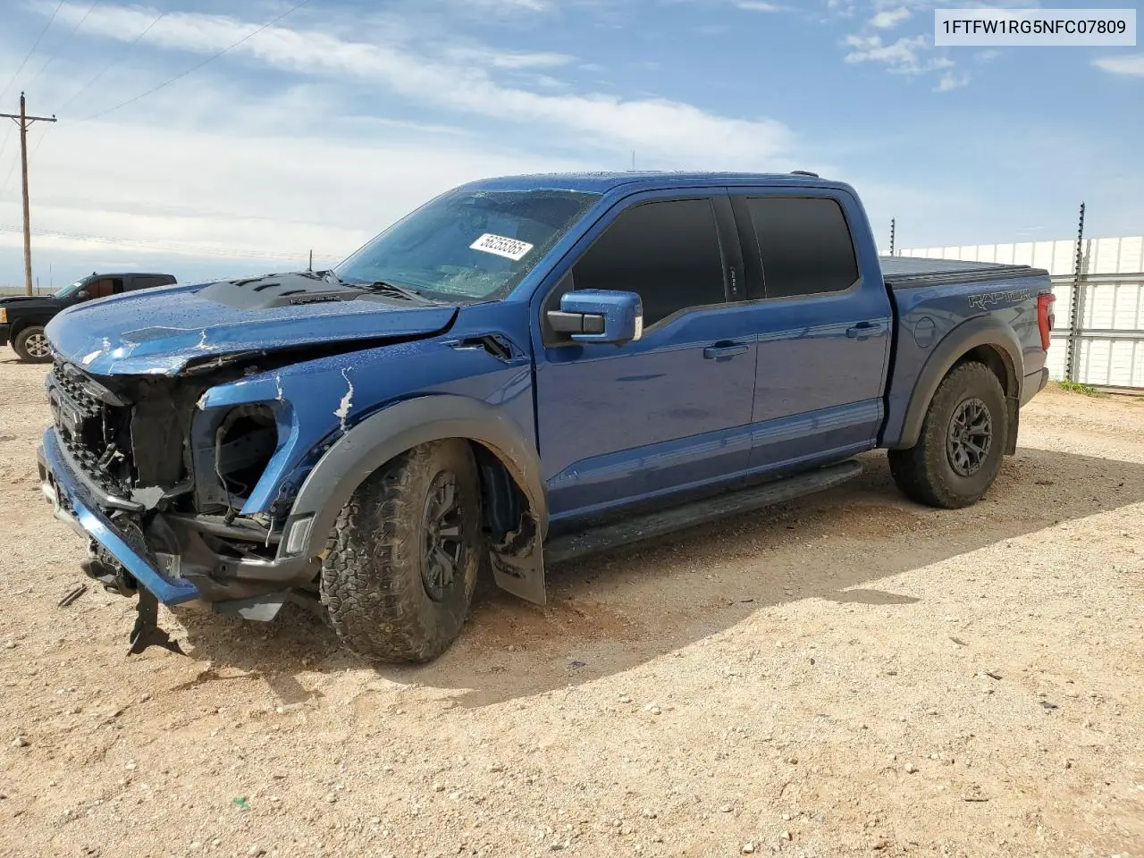 2022 Ford F150 Raptor VIN: 1FTFW1RG5NFC07809 Lot: 56255365