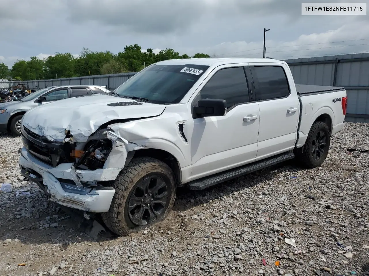 2022 Ford F150 Supercrew VIN: 1FTFW1E82NFB11716 Lot: 56691625
