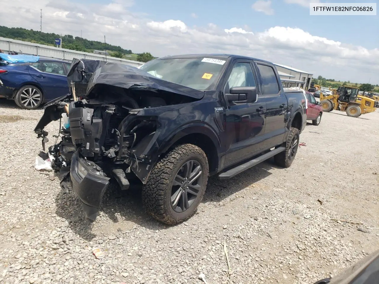 2022 Ford F150 Supercrew VIN: 1FTFW1E82NFC06826 Lot: 59754395