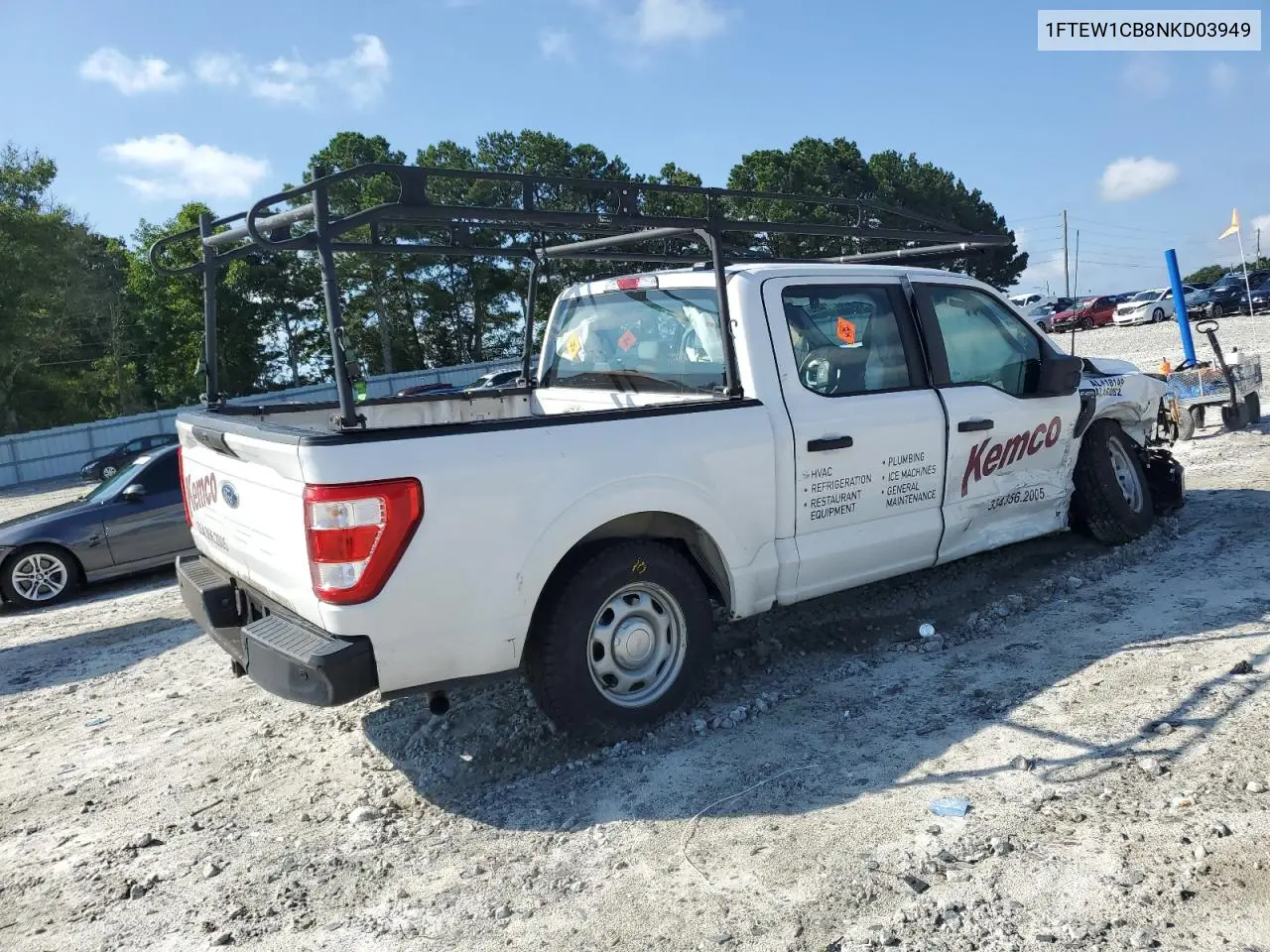 2022 Ford F150 Supercrew VIN: 1FTEW1CB8NKD03949 Lot: 60713455