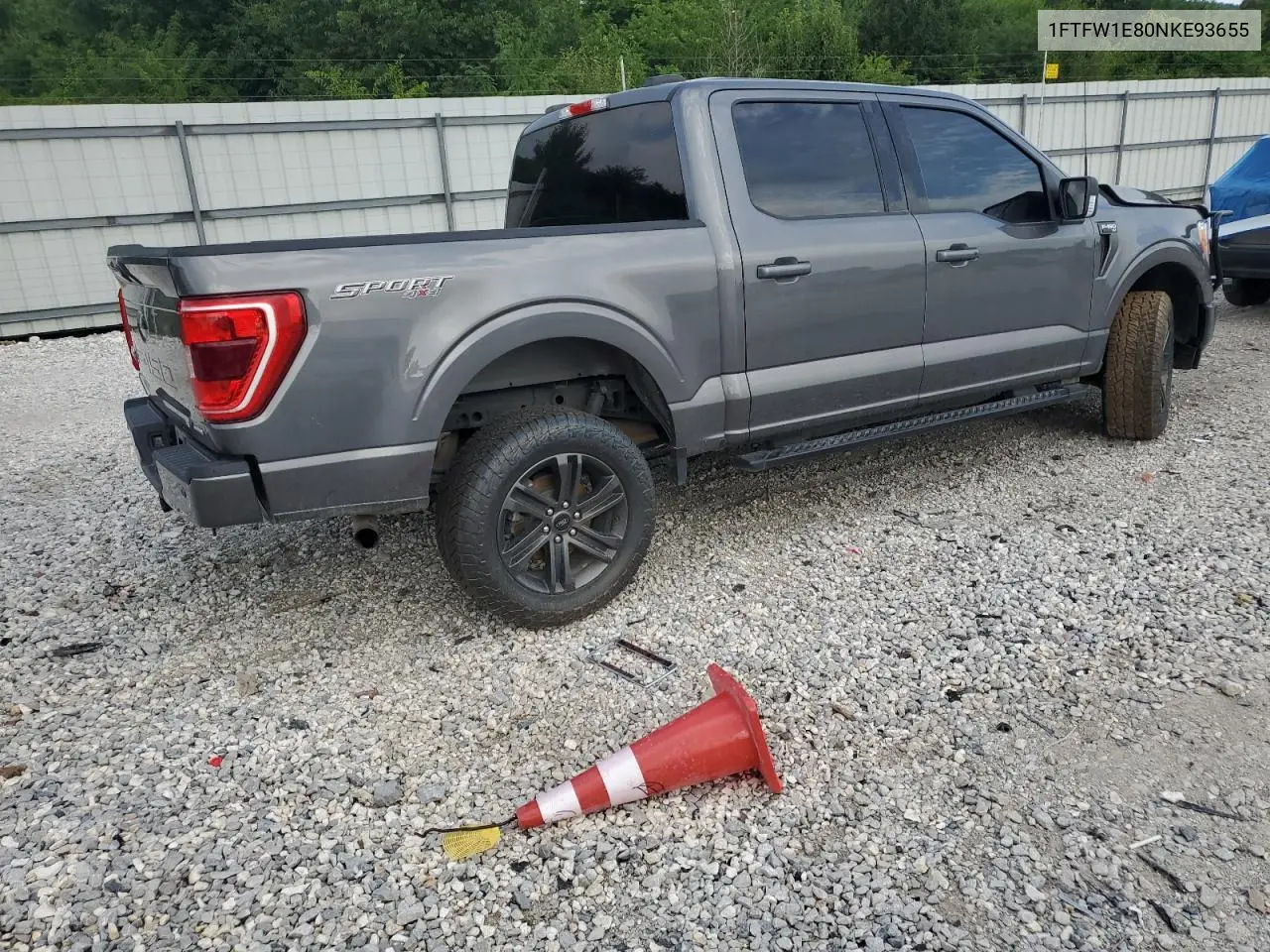 2022 Ford F150 Supercrew VIN: 1FTFW1E80NKE93655 Lot: 61093895