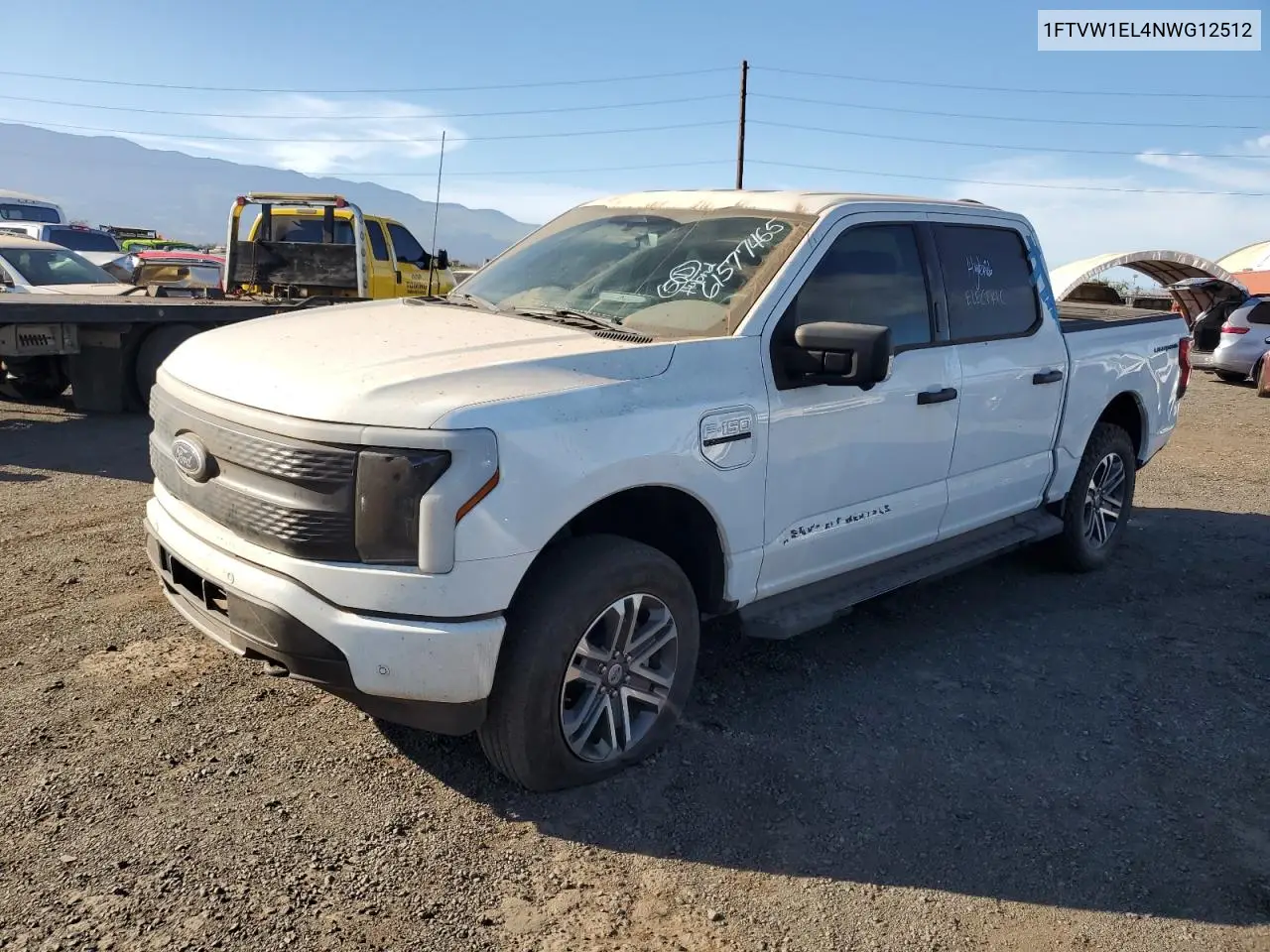 2022 Ford F150 Lightning Pro VIN: 1FTVW1EL4NWG12512 Lot: 61577465