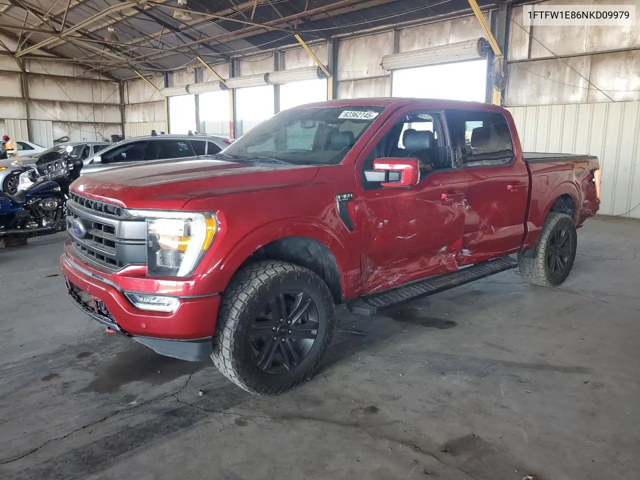 2022 Ford F150 Supercrew VIN: 1FTFW1E86NKD09979 Lot: 62362745