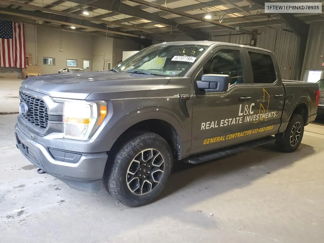 2022 Ford F150 Supercrew VIN: 1FTEW1EP8NKD78935 Lot: 62707795