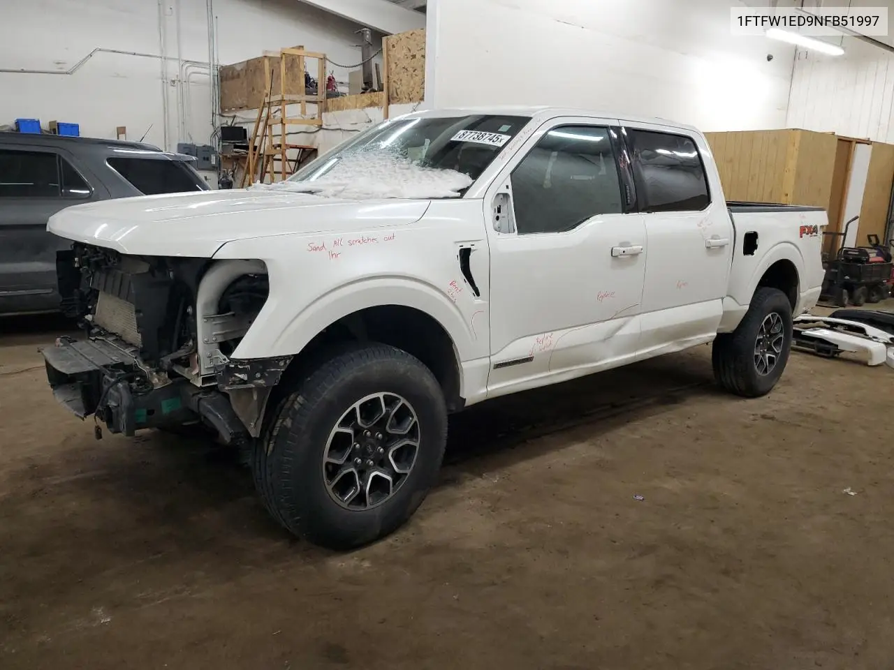2022 Ford F150 Supercrew VIN: 1FTFW1ED9NFB51997 Lot: 87738745