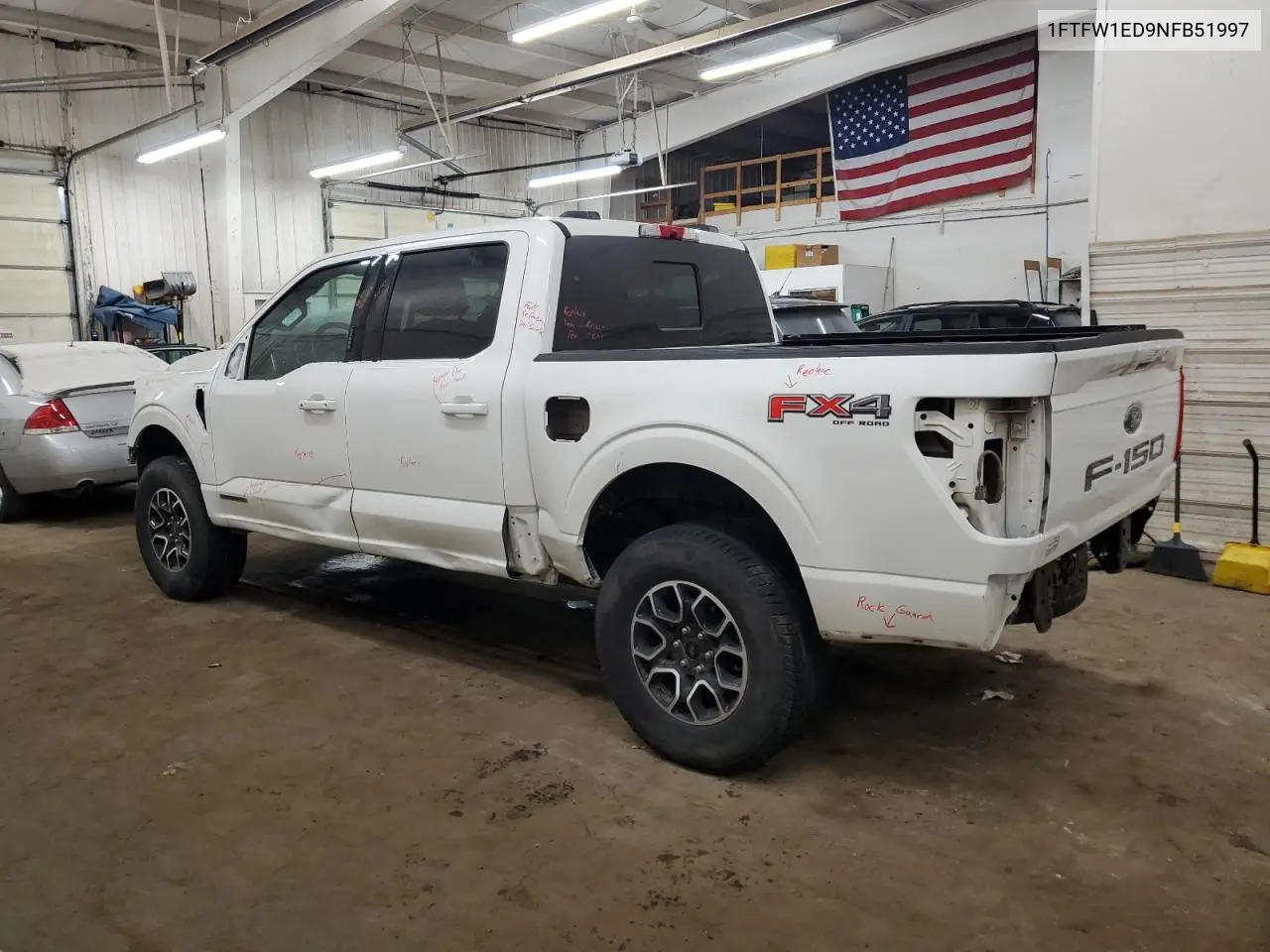 2022 Ford F150 Supercrew VIN: 1FTFW1ED9NFB51997 Lot: 87738745